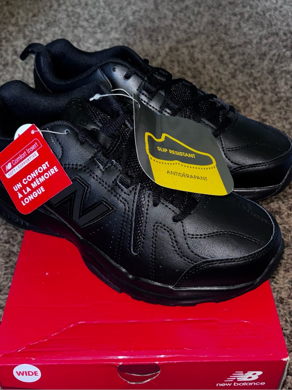 New Balance 608v5 Slip Resistant Work Shoes Black MX608AB5 Size 7 4E Wide